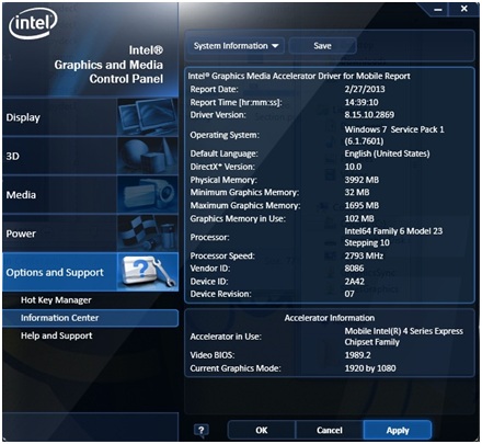 intel r q965 q963 express chipset family video