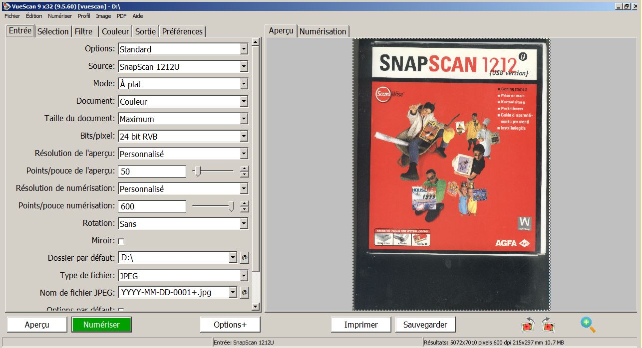 agfa snapscan 1212u windows 7